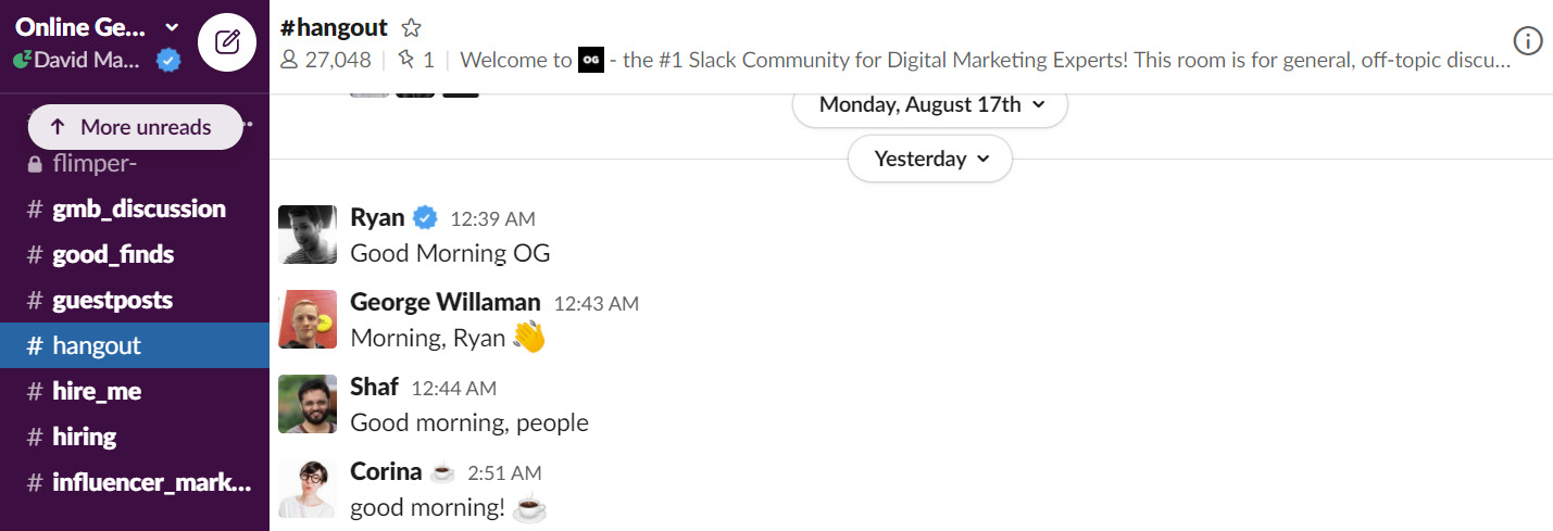 Figure 1.1 – A Slack workspace
