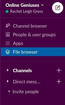 Figure 1.9 – The Slack sidebar
