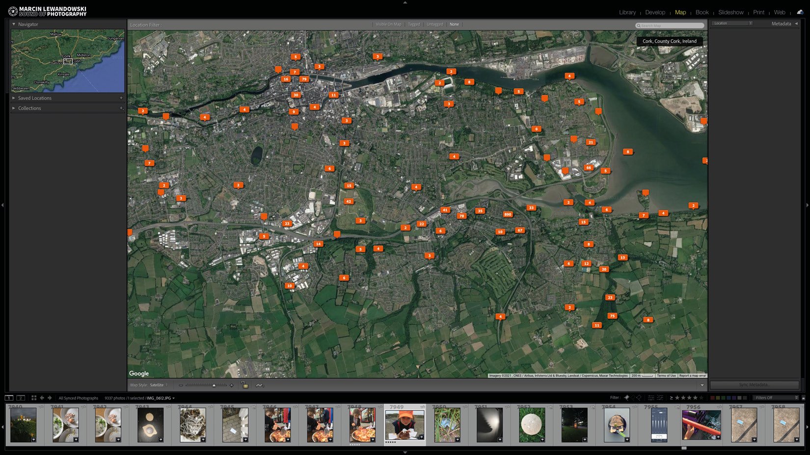 Figure 1.17 – Map module with all panels enabled: synced smartphone folder view
