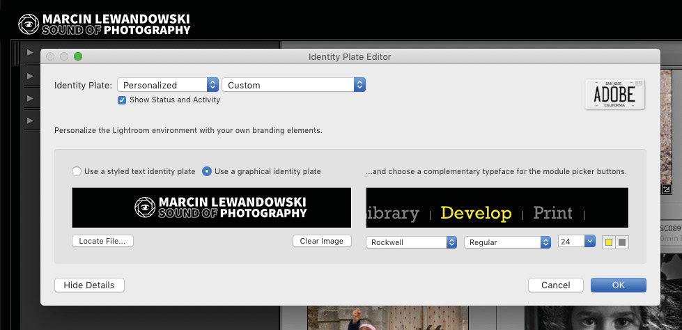 Figure 1.24B – Identity Plate Editor
