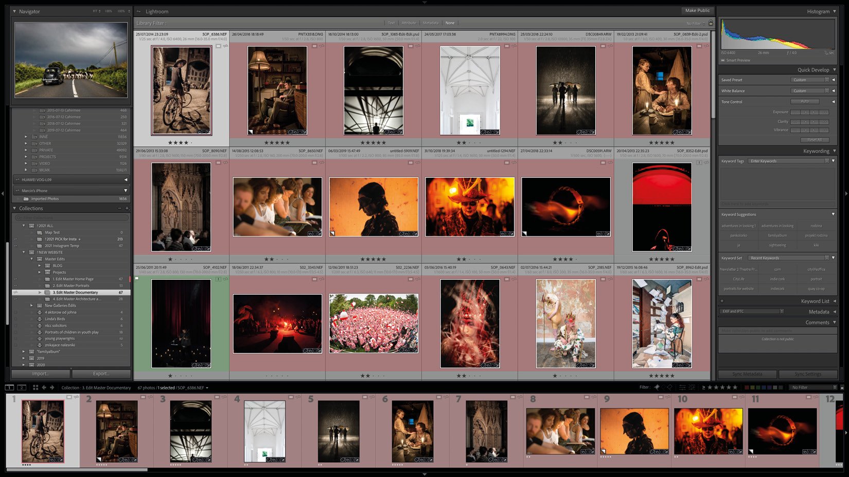 Figure 1.7 – Filmstrip along the bottom of Lightroom is always accessible from within all modules
