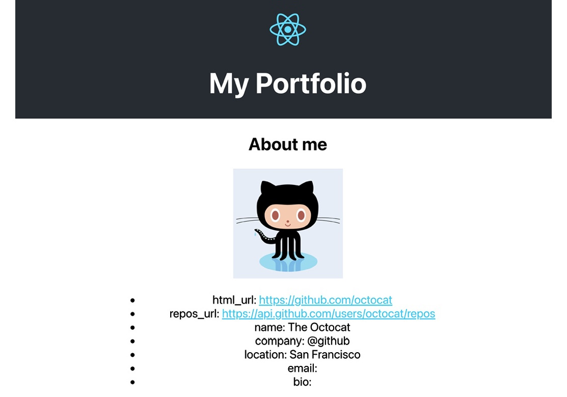 Figure 2.3 – Our styled portfolio application 
