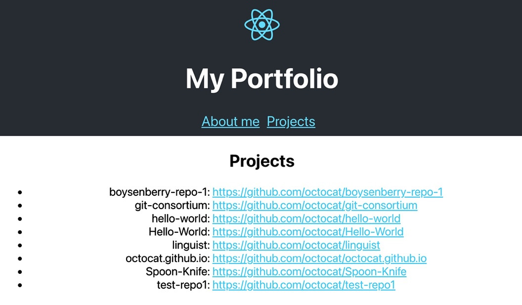 Figure 2.4 – The Projects route in our application