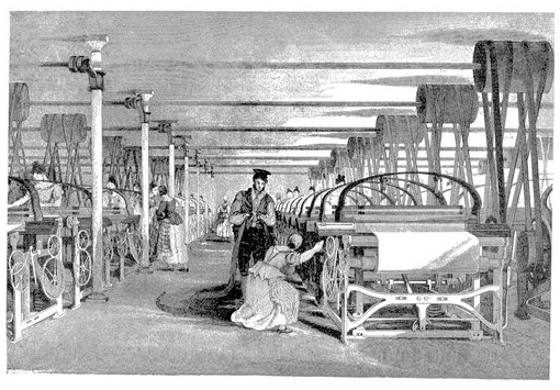 Figure 1.1 – Textiles of the Industrial Revolution, by Illustrator T. Allom – History of the cotton manufacture in Great Britain by Sir Edward Baines. Public domain: https://commons.wikimedia.org/w/index.php?curid=9430141
