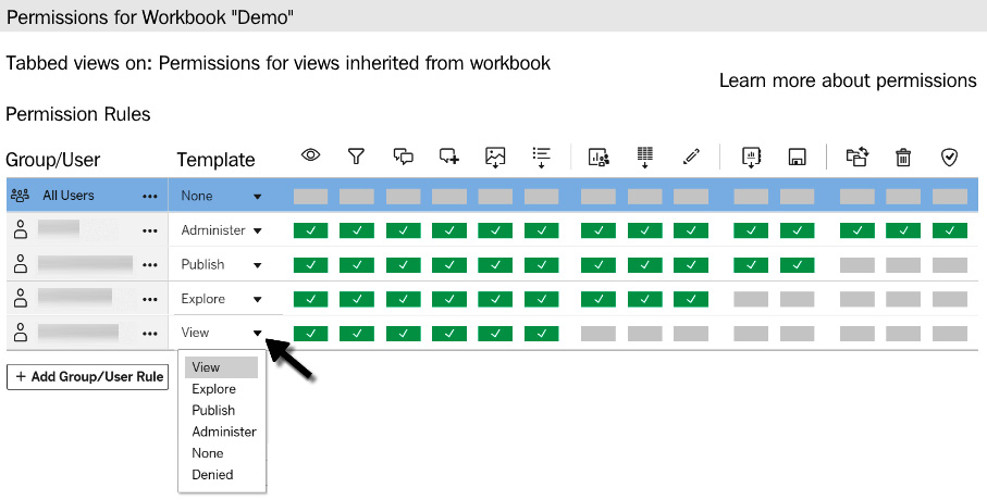 Figure 1.8 – Predefined permissions templates
