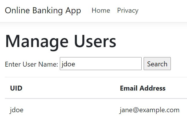 Figure 2.8 – Search user result