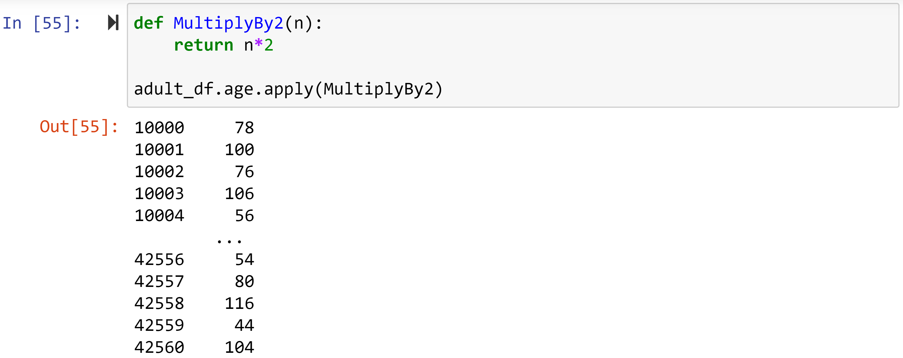 Figure 1.36 – Example of using the .apply() function