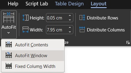 Figure 1.2 – Adjust your table width efficiently 
