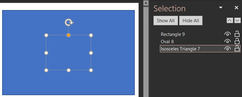 Figure 1.4 – Selection Pane – your best friend in PowerPoint 
