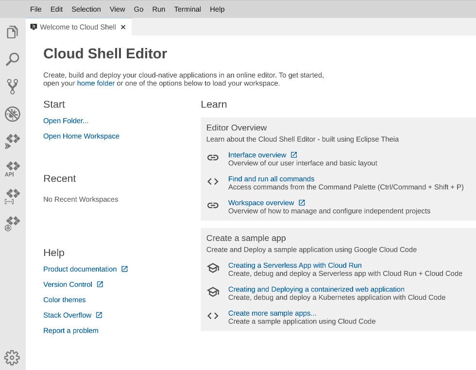 Figure 1.16 – Cloud Shell Editor
