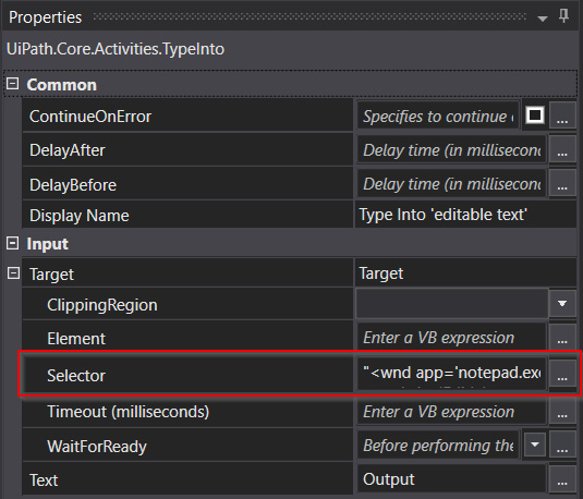 Figure 8.3 – Selector in Properties