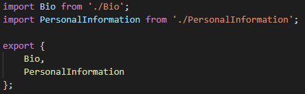 Figure 2.9 – The index.js file with all the code written inside it
