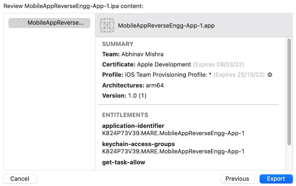 Figure 1.21 – Exporting the application package (cont.)
