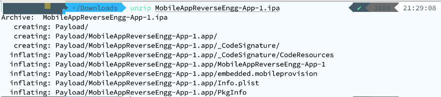 Figure 1.23 – Extracting the content of the IPA after renaming it to ZIP