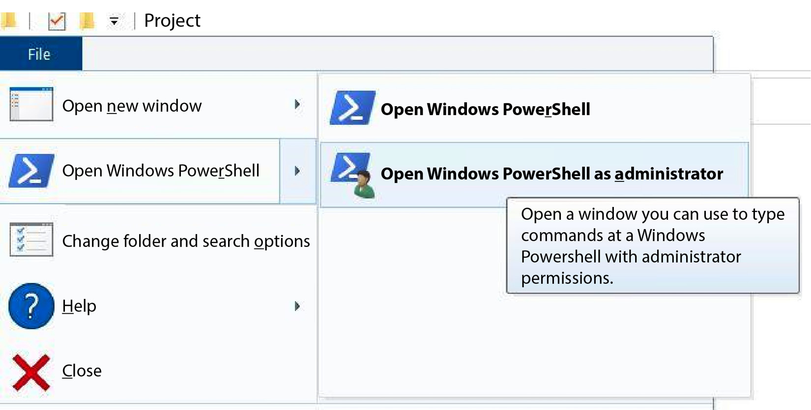 Figure 1.10 – Open Windows PowerShell as administrator
