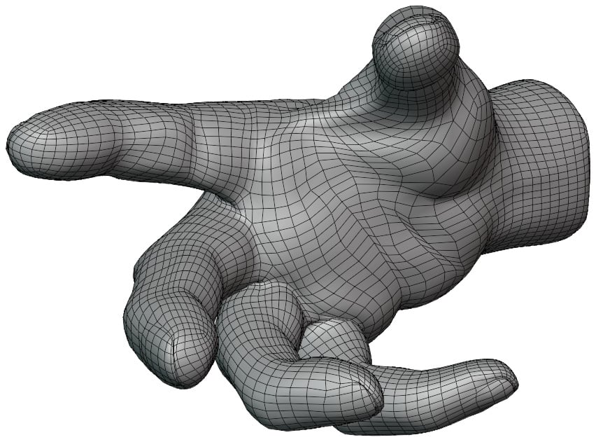 Figure 2.23 – The hand model after increasing the resolution to 1
