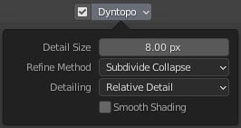 Figure 2.9 – The Dyntopo pop-over menu
