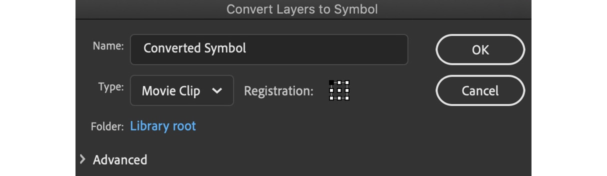 Figure 1.11 – Convert Layers to Symbol Dialog
