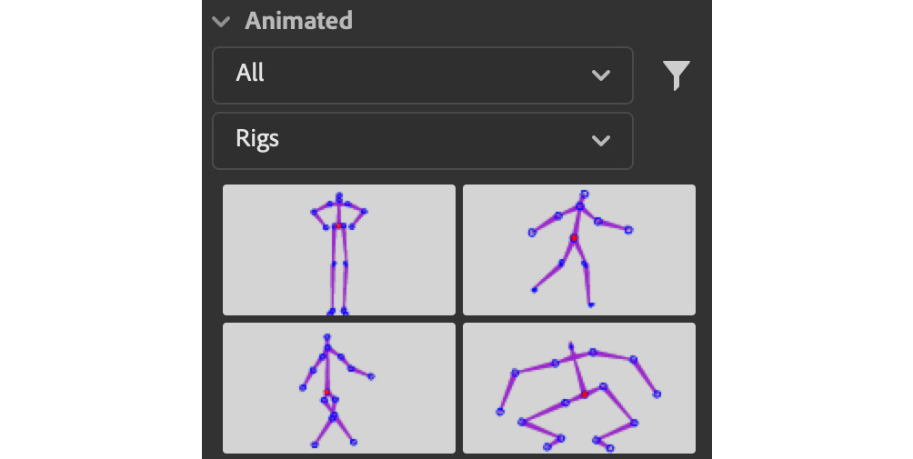 Figure 1.15 – Locating Rigs within the Assets panel
