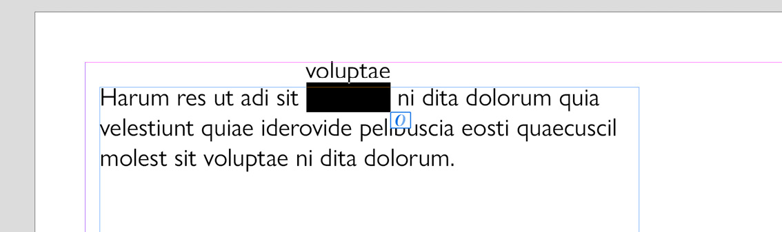 Figure 2.20: Example of text with baseline shift applied and baseline selected