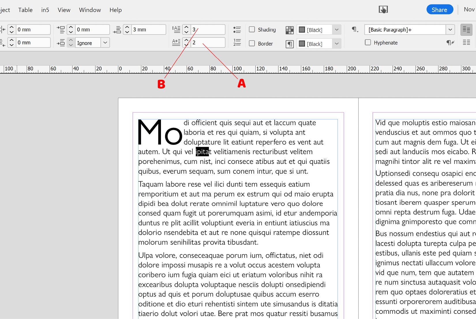 Figure 2.25: Applying drop caps in InDesign