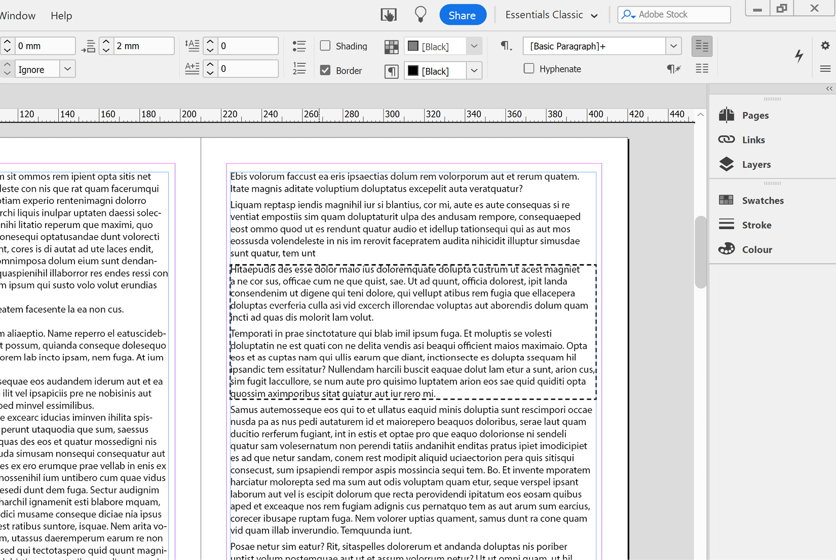 Figure 2.30: Paragraph borders merged across two paragraphs