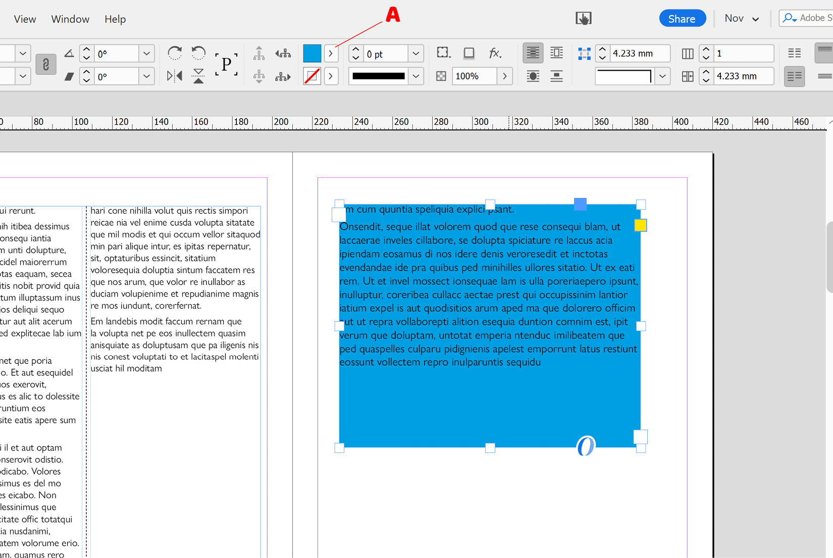 Figure 2.45: Changing the frame fill color