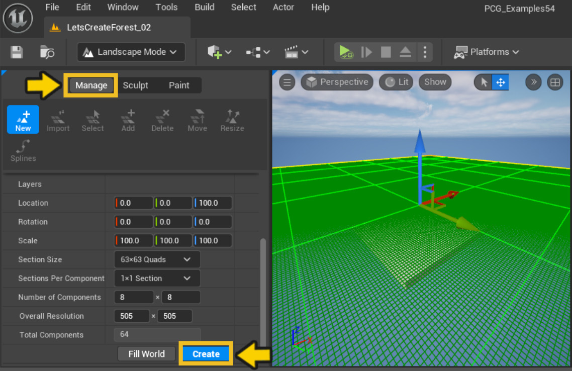 Figure 2.15 – Creating a landscape actor