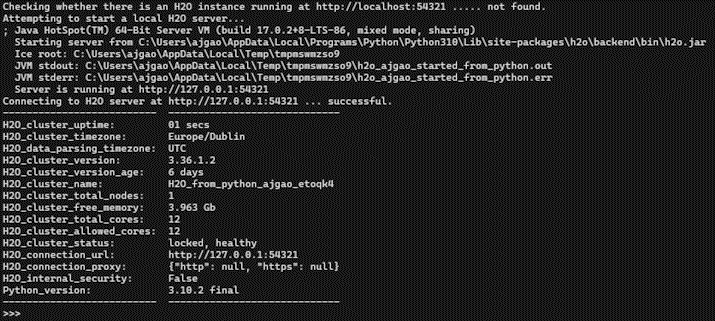 Figure 1.1 – H2O execution using Python
