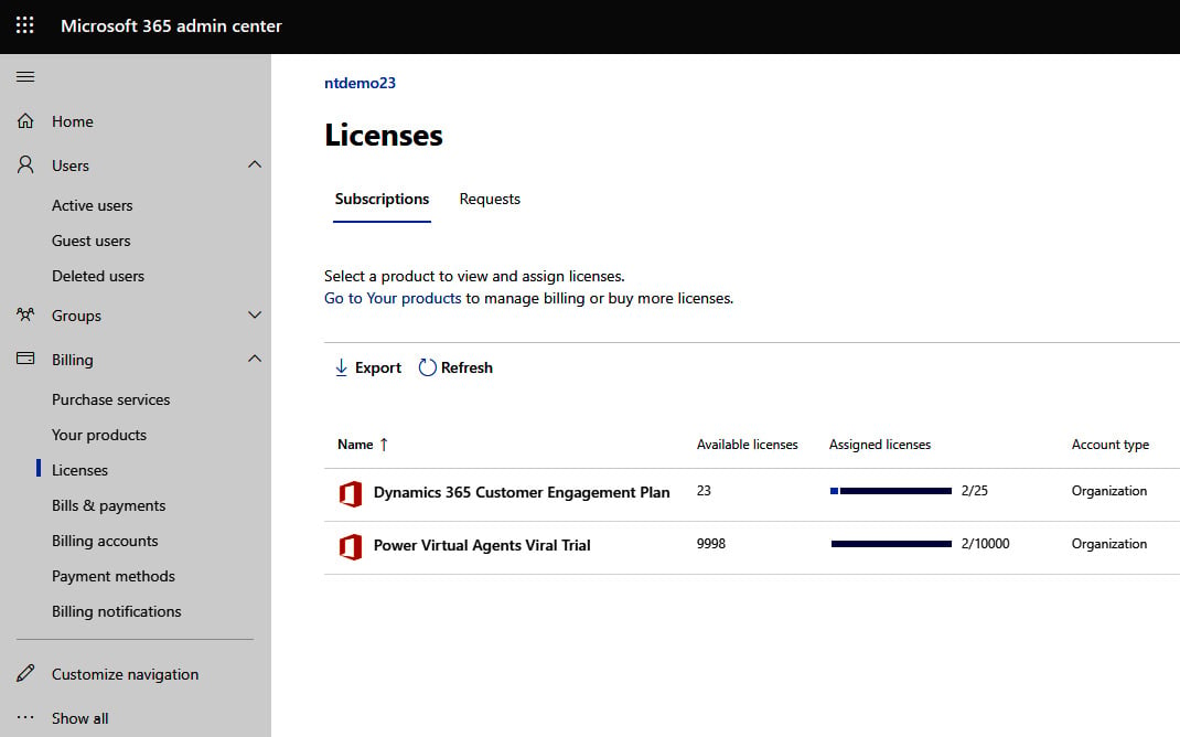 Figure 1.8 – Licenses tab
