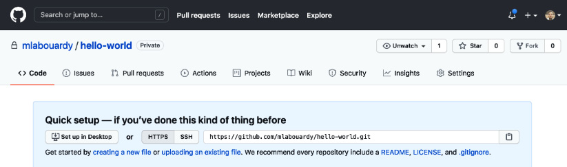 Figure 1.22 – New GitHub repository
