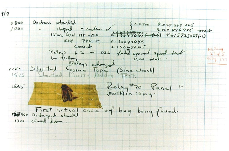 Figure 1.1 – The famous moth (by courtesy of the Naval Surface Warfare Center, Dahlgren, VA., 1988. - U.S. Naval Historical Center Online Library Photograph NH 96566-KN. Public Domain, https://commons.wikimedia.org/w/index.php?curid=165211)
