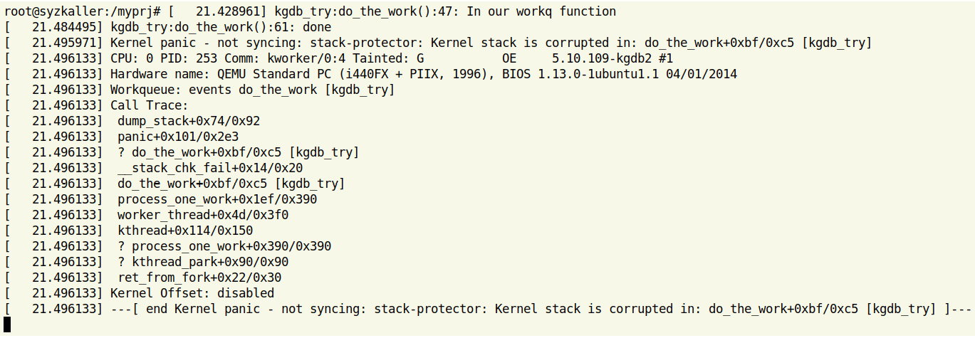 Figure 11.17 – Target system: the kernel panic message on the console
