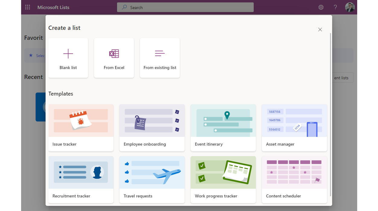 Figure 2.1 – Creating a new list