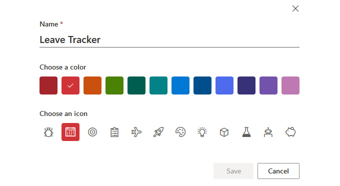 Figure 2.5 – Changing your list's name and icon