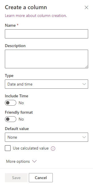 Figure 2.12 – Creating a Date and Time column