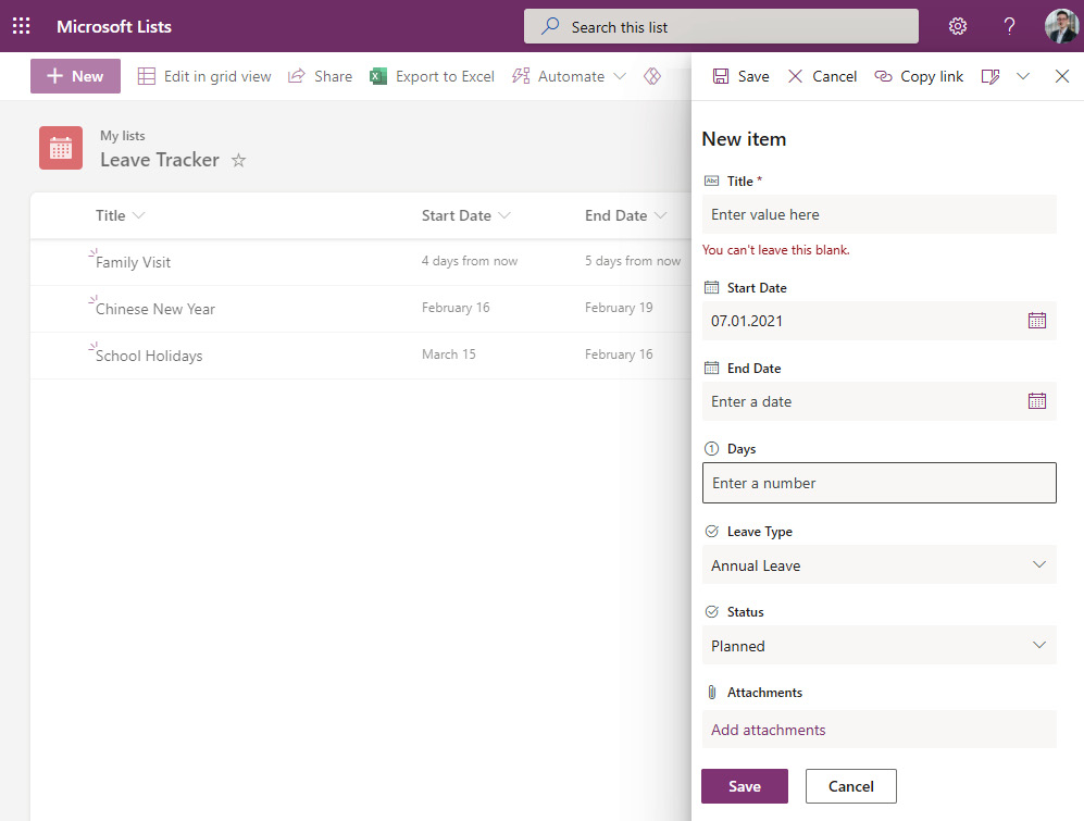 Figure 2.26 – Adding a new item to a list