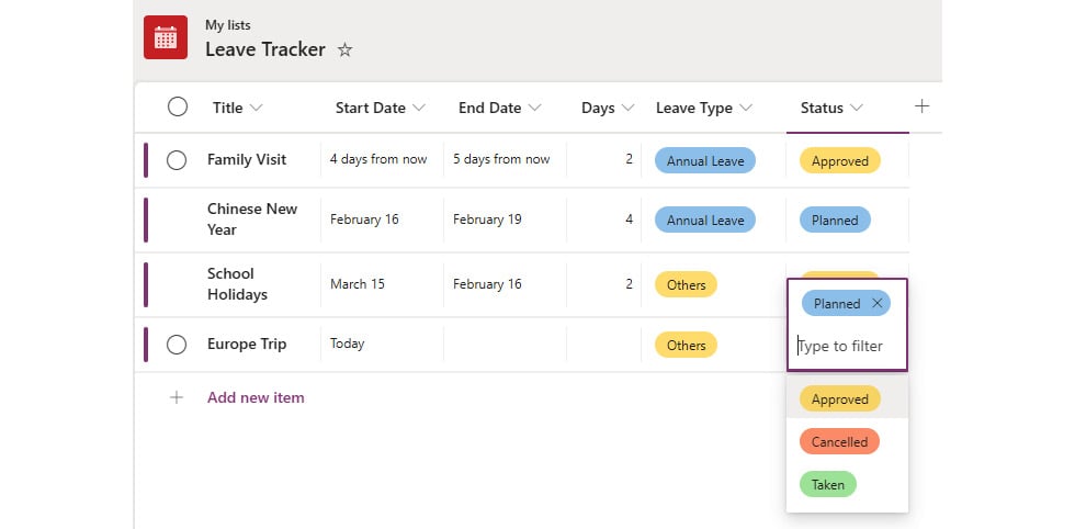 Figure 2.27 – Adding a new entry in grid view mode