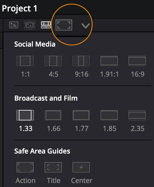 Figure 1.17: The Safe Area button