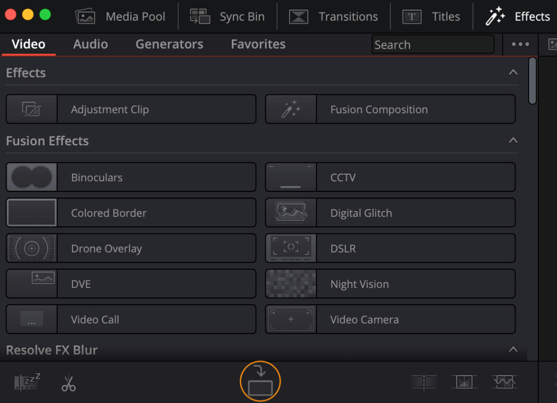 Figure 2.12: Add Effect button