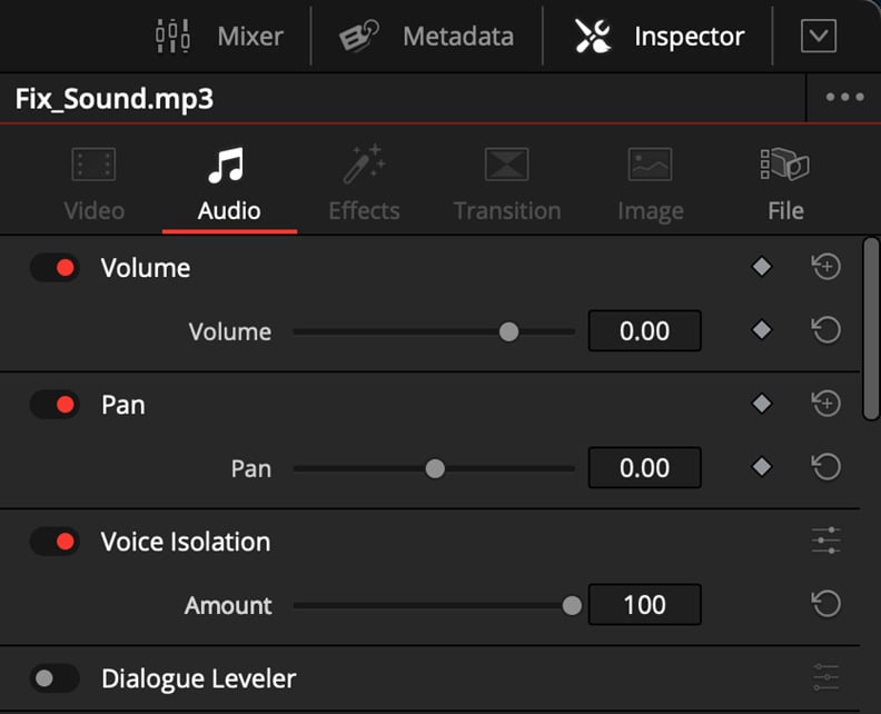 Figure 3.16 – Voice Isolation