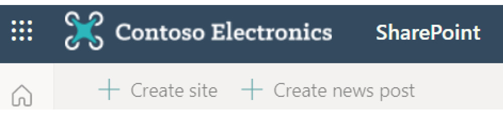 Figure 1.13 – SharePoint start page | ﻿+ Create site ﻿