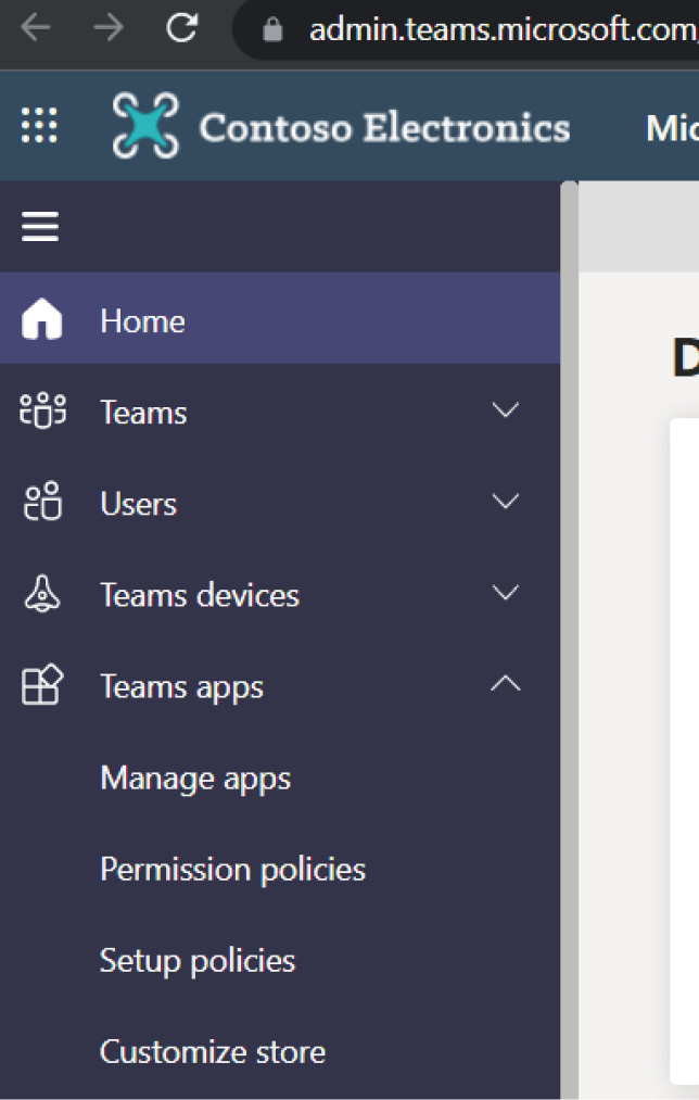 Figure 1.20 – Teams apps administration