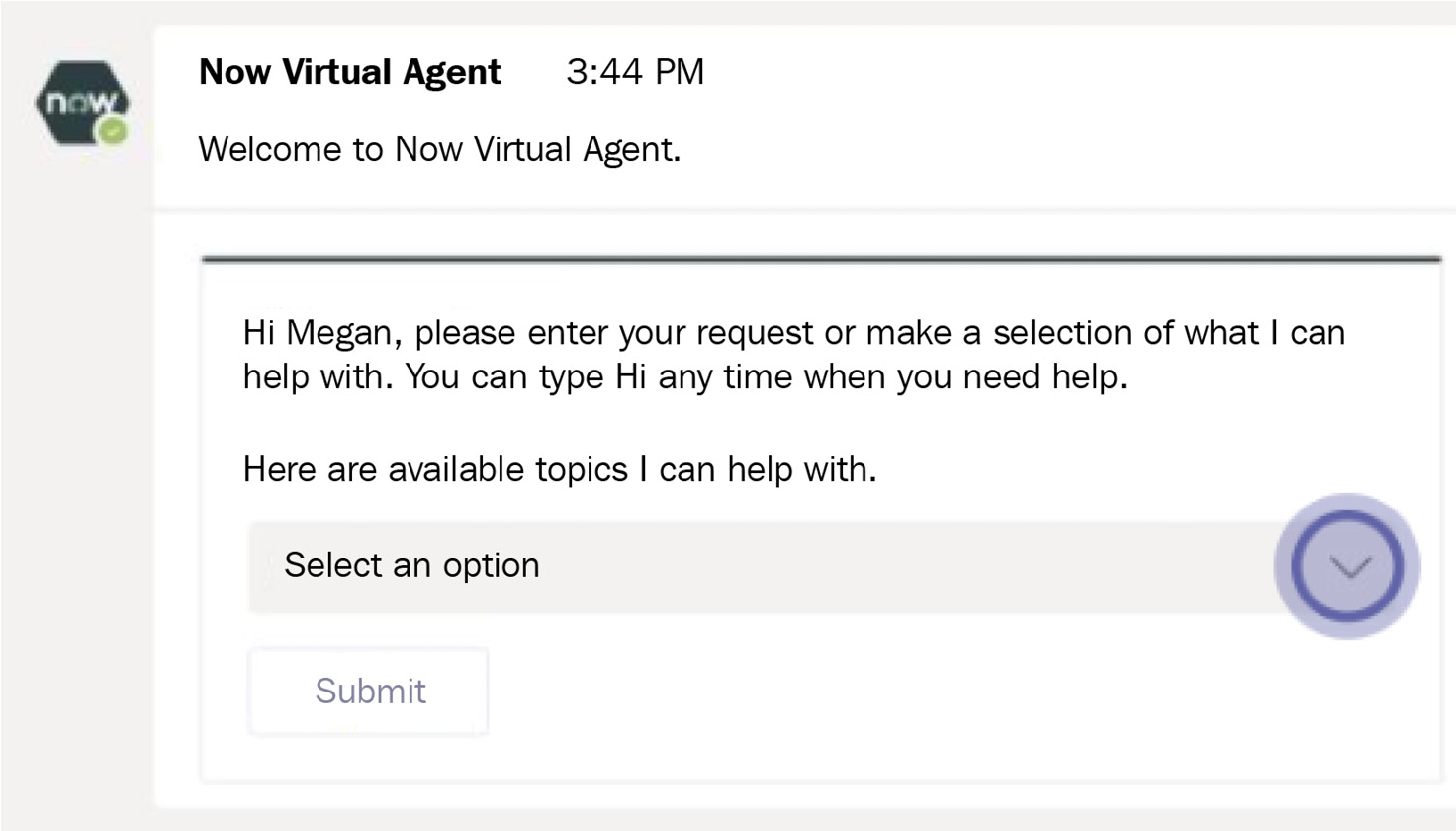 Figure 1.8 – Now Virtual Agent in Teams