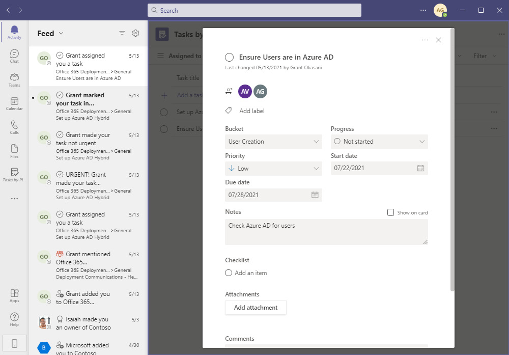 Figure 1.7 – Teams Activity view
