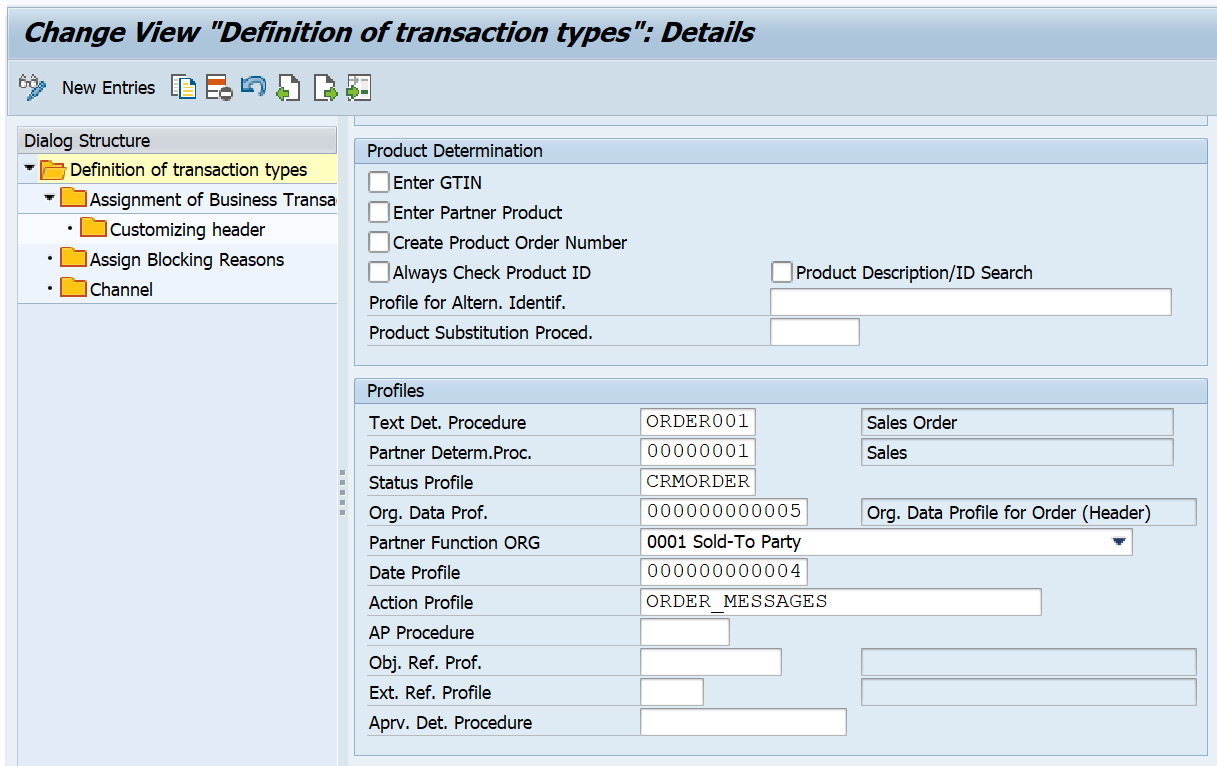 Figure 2.7 – Assigning the org data profile to the transaction type
