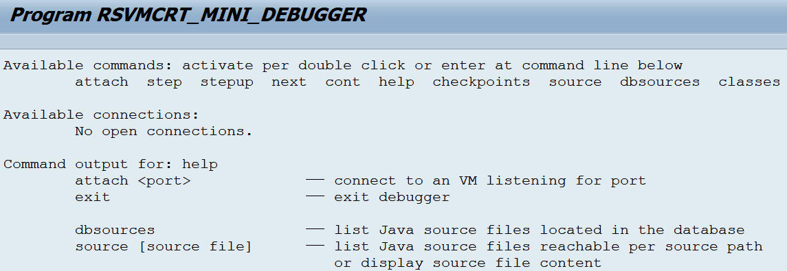 Figure 2.36 – Virtual machine container mini debugger
