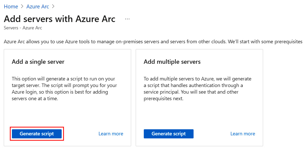 Figure 2.2 – Add servers with Azure Arc
