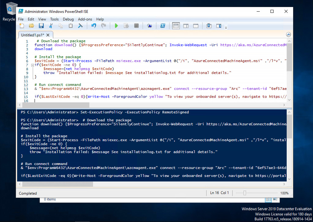 Figure 2.6 – Executing the installation script on a target machine