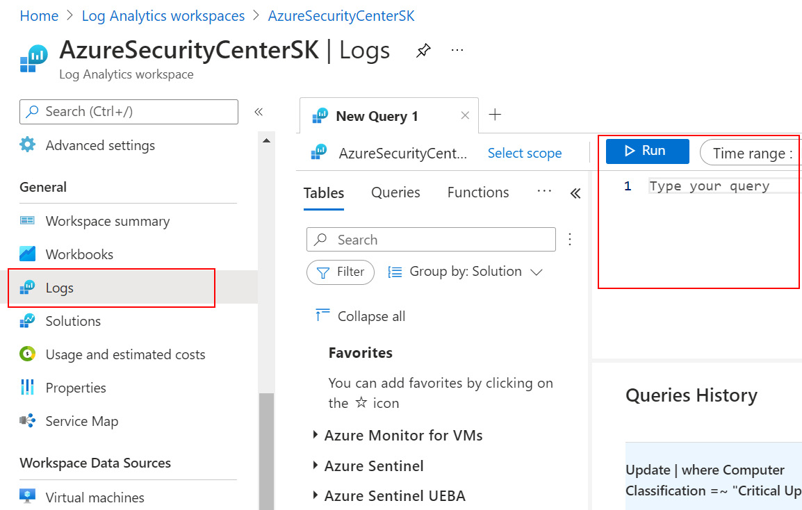 Figure 2.16 – Log Analytics workspace – The Logs blade
